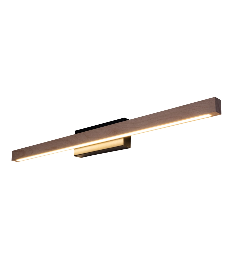 Applique onli "dora" metallo e legno led, 80x5,6x8 cm